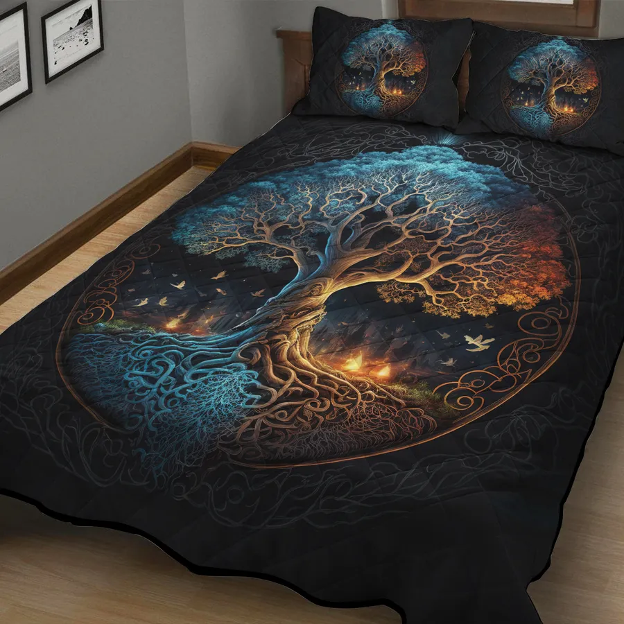 Viking Quilt Bedding Set – Tree of Life Artwork Eternal Harmony Viking Quilt Bedding Set – Tree of Life Artwork Eternal Harmony