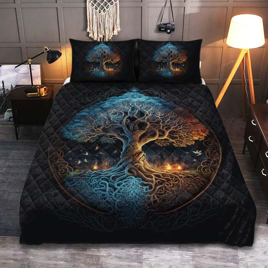 Viking Quilt Bedding Set – Tree of Life Artwork Eternal Harmony Viking Quilt Bedding Set – Tree of Life Artwork Eternal Harmony