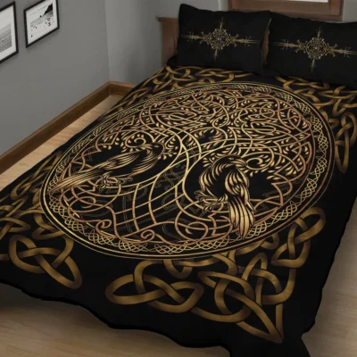 Viking Quilt Bedding Set – Tree of Life Celtic Harmony Design