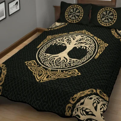 Viking Quilt Bedding Set – Tree of Life Celtic Sacred Design