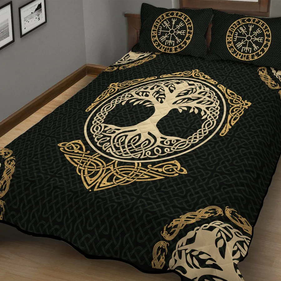 Viking Quilt Bedding Set – Tree of Life Celtic Sacred Design Viking Quilt Bedding Set – Tree of Life Celtic Sacred Design