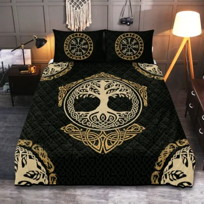 Viking Quilt Bedding Set – Tree of Life Celtic Sacred Design