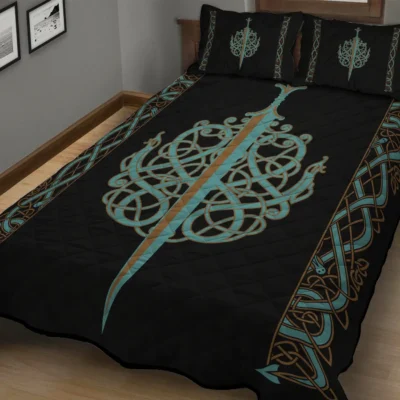 Viking Quilt Bedding Set – Ulfberht Sword Legendary Steel