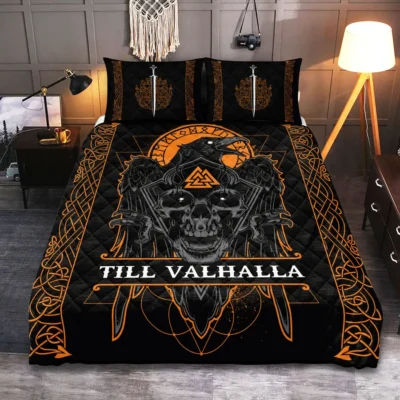 Viking Quilt Bedding Set – Until Valhalla Eternal Honor