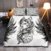 Viking Quilt Bedding Set – Valkyrie Artwork Divine Warrior Design