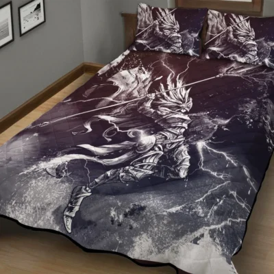Viking Quilt Bedding Set – Valkyrie Drawing Courageous Spirit