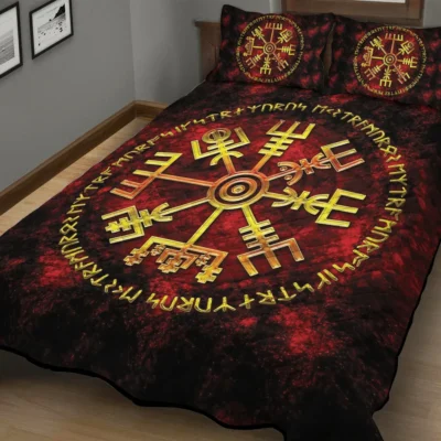 Viking Quilt Bedding Set – Vegvisir Rune Guiding Power