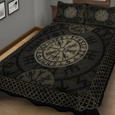 Viking Quilt Bedding Set – Vegvisir Viking Compass Guiding Spirit