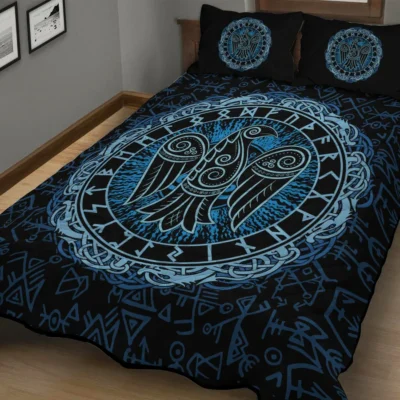 Viking Quilt Bedding Set – Viking Celtic Raven Epic Design