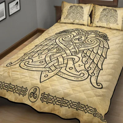 Viking Quilt Bedding Set – Viking Celtic Raven Legendary Spirit