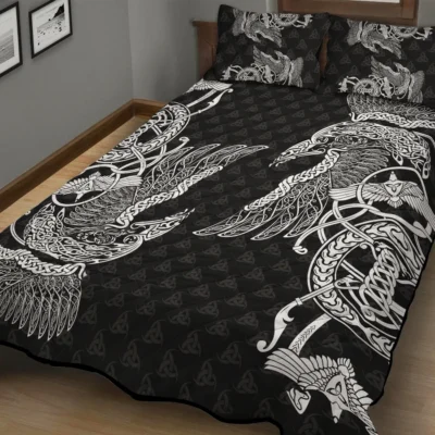 Viking Quilt Bedding Set – Viking Celtic Raven Timeless Wisdom