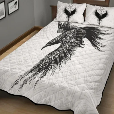 Viking Quilt Bedding Set – Viking Raven Art Mystic Legend Viking Quilt Bedding Set – Viking Raven Art Mystic Legend
