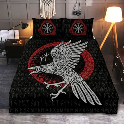 Viking Quilt Bedding Set – Viking Raven Epic Design