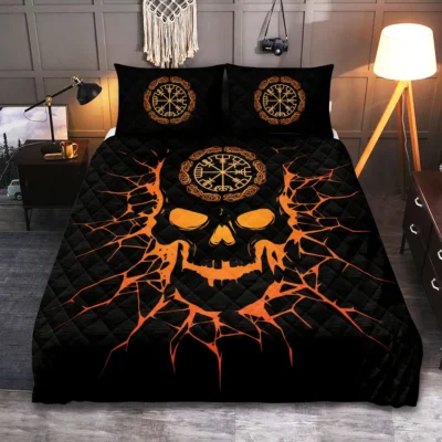 Viking Quilt Bedding Set – Viking Skull Art Fearless Design