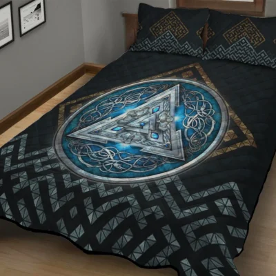 Viking Quilt Bedding Set – Viking Valknut Symbol Heritage