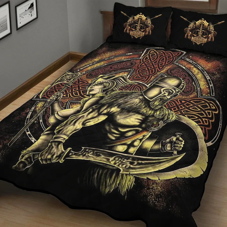 Viking Quilt Bedding Set – Viking Warriors Art Legendary Design Viking Quilt Bedding Set – Viking Warriors Art Legendary Design