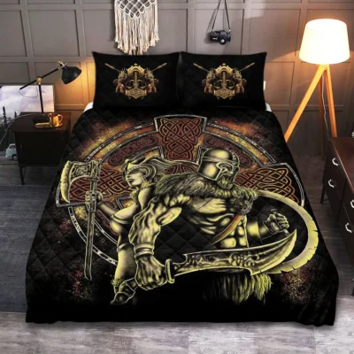 Viking Quilt Bedding Set – Viking Warriors Art Legendary Design
