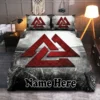 Viking Quilt Bedding Set – Vintage Valknut Symbol Timeless Honor