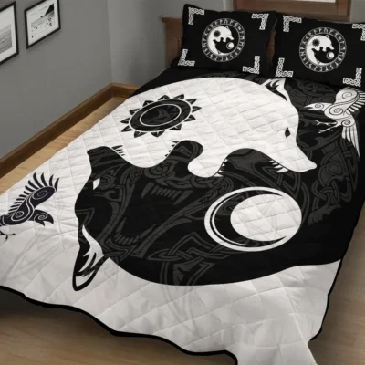 Viking Quilt Bedding Set – Wolf Viking Art Bold Legacy