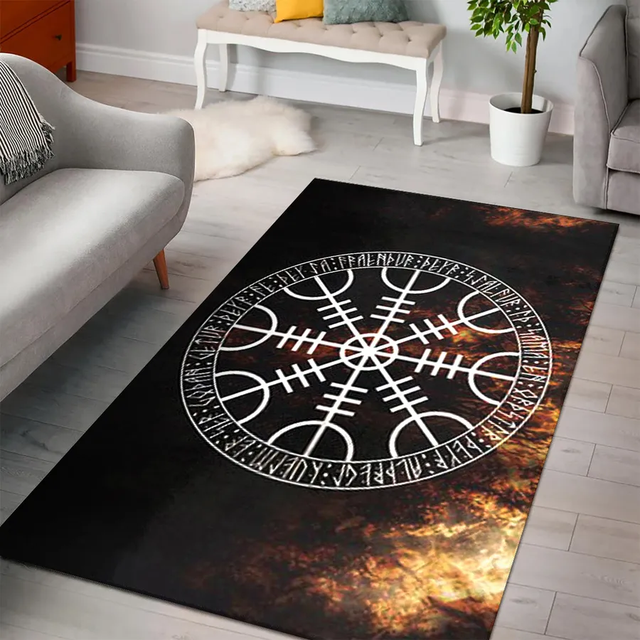 Viking Rug - Aegishjalmur Arcane Protection Decor Viking Rug - Aegishjalmur Arcane Protection Decor