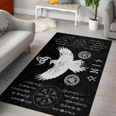 Viking Rug - Viking Raven Valiant Floor Art