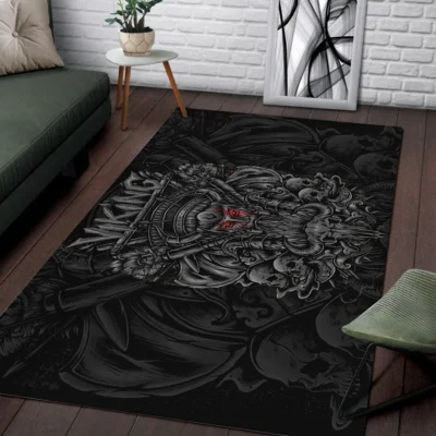 Viking Rug - Viking Skull Art - Legendary Decor