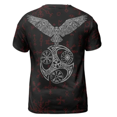 Viking Shirt – Bold Raven T Shirt With Viking Compass Symbol