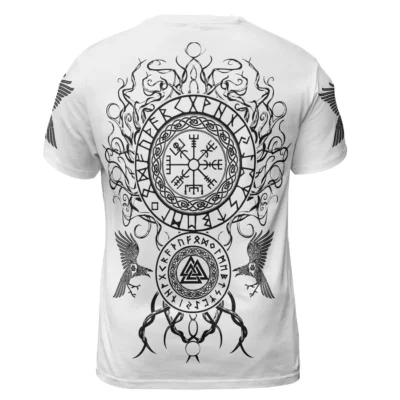 Viking Shirt – Mythic Tree Of Life T Shirt With Odin And Vegvisir Symbols Viking Shirt – Mythic Tree Of Life T Shirt With Odin And Vegvisir Symbols