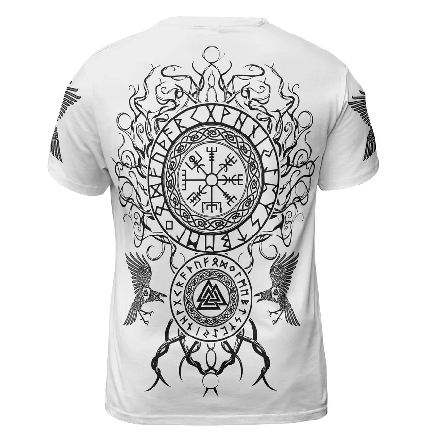 Viking Shirt – Mythic Tree Of Life T Shirt With Odin And Vegvisir Symbols Viking Shirt – Mythic Tree Of Life T Shirt With Odin And Vegvisir Symbols