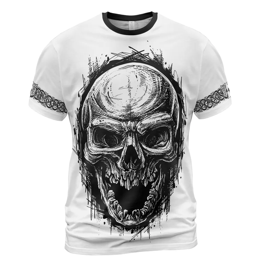 Viking Shirt – Viking Skull Drawing Fearless Warrior Design Viking Shirt – Viking Skull Drawing Fearless Warrior Design