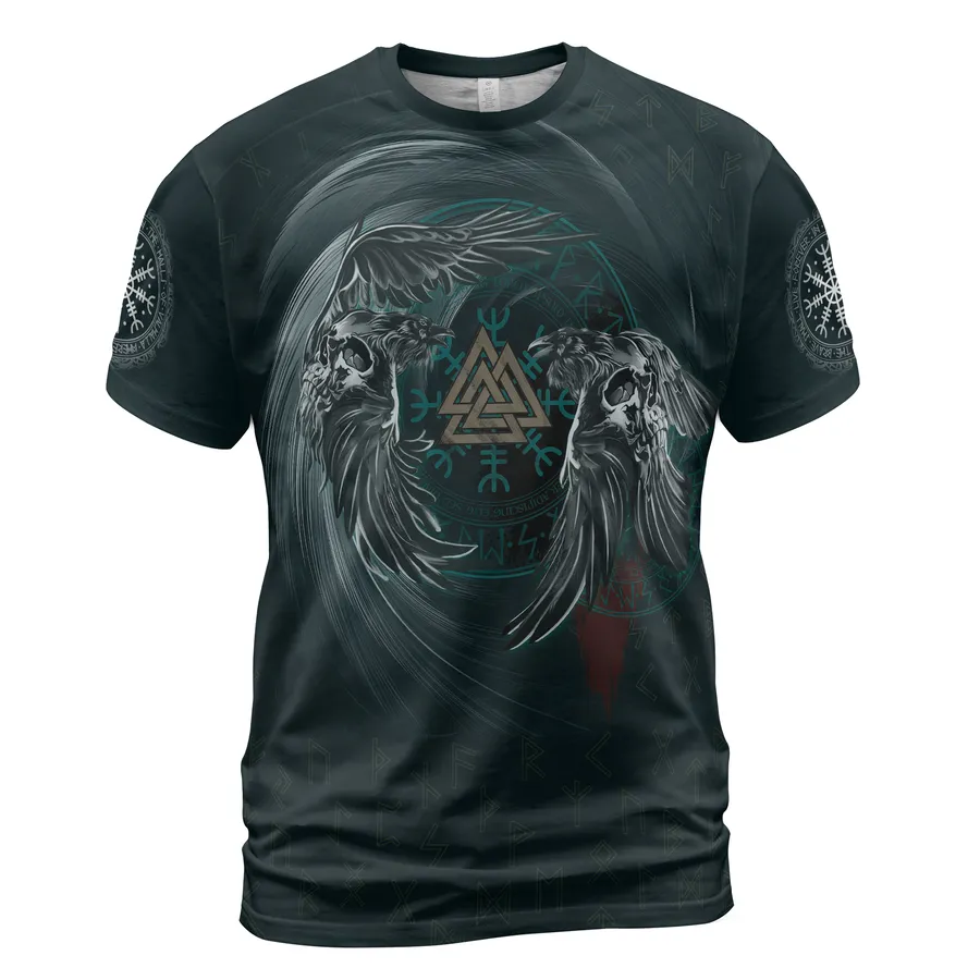 Viking Shirts for Men – Raven Symbol Norse Heritage Design Viking Shirts for Men – Raven Symbol Norse Heritage Design