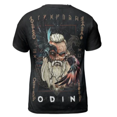 Viking T Shirt – Epic Graphic Art Featuring Fenrir And Odin