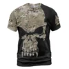 Viking T Shirt – Fierce Skull T Shirt Design With Camo Pattern And Heathen Theme