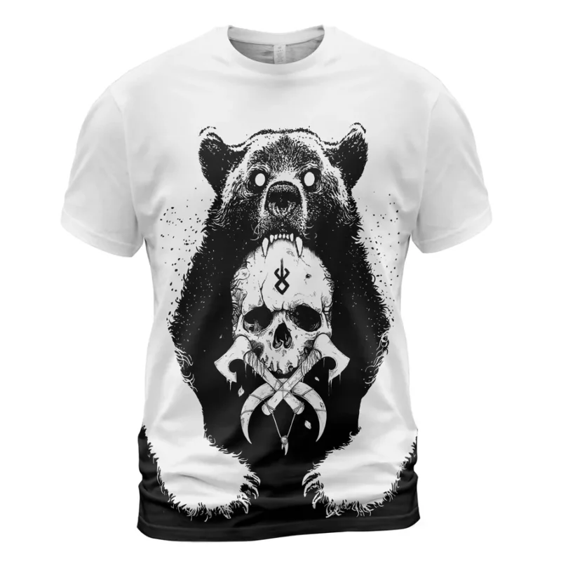 Viking T Shirts – Fierce Berserk T Shirts With Yggdrasil Symbol