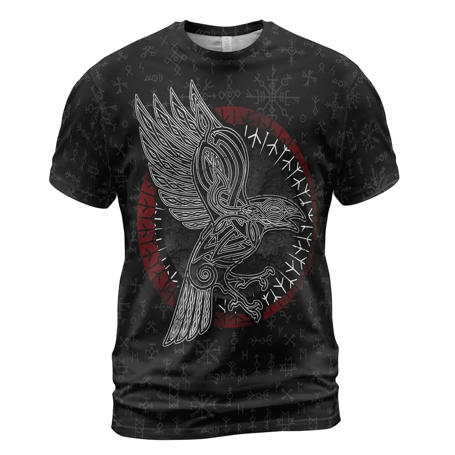 Viking T Shirts – Legendary Raven T Shirts With Hammer And Spear Of Odin Viking T Shirts – Legendary Raven T Shirts With Hammer And Spear Of Odin