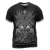 Epic Viking T Shirt – Odin With Raven And Wolf and Ulfberht Sword