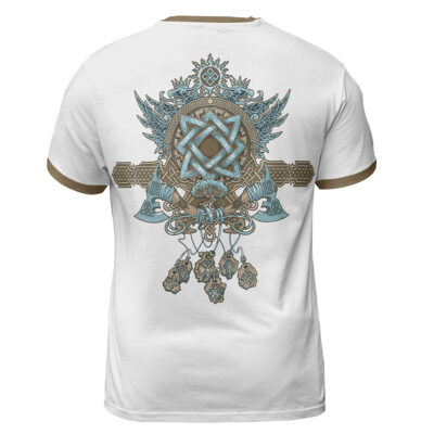 Savage Viking T Shirt – Viking Rune Wolf Art with Norse Axe