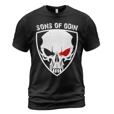 Viking T Shirt Sons Of Odin Viking Skull Art Ultimate Legendary Powerful Meaning