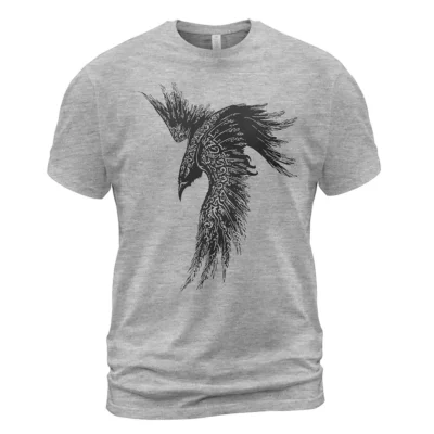 Viking T Shirt Viking Celtic Raven Design Iconic Timeless Fierce Statement
