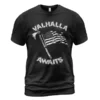 Viking T Shirt Valhalla Awaits Norse Axe Flag Mythic Epic Timeless