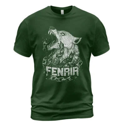 Viking T Shirts Fenrir Clothing Norse Wolf Symbol Fierce Warrior Pride