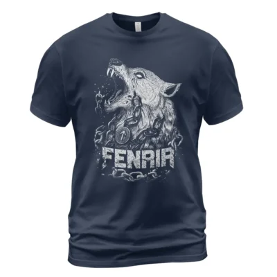 Viking T Shirts Fenrir Clothing Norse Wolf Symbol Fierce Warrior Pride