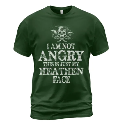 Viking T Shirts I Am Not Angry This Is Just My Heathen Face Iconic Heathen Humor