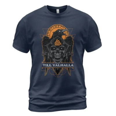 Viking T Shirts Norse Raven Till Valhalla Mythic Norse Legacy