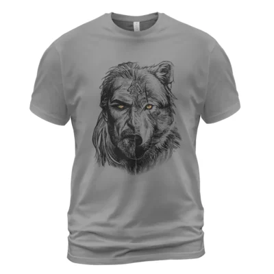 Viking Tee Shirts Valknut Wolf Spirit Sacred Nordic Icon