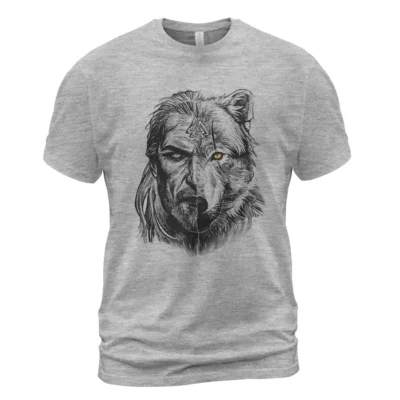 Viking Tee Shirts Valknut Wolf Spirit Sacred Nordic Icon