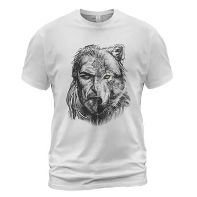 Viking Tee Shirts Valknut Wolf Spirit Sacred Nordic Icon