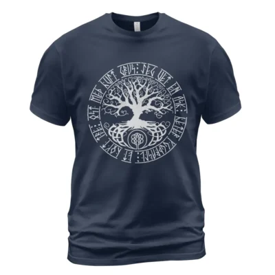 Viking Tee Shirts Yggdrasil Rune Ancient Saga Legacy