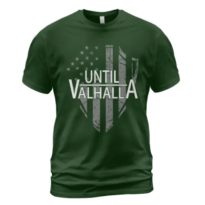 Viking Tee Shirts Flag Shield Until Valhalla Ironclad Warrior Creed
