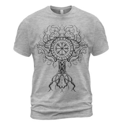 Viking Tee Shirts Celtic Knot Tree Of Life Viking Compass Ancient Symbol Code